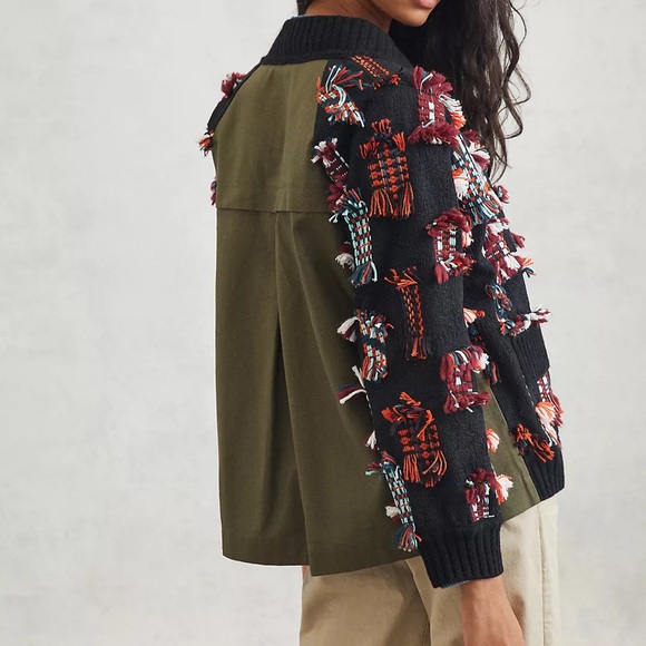 NEW! Anthropologie Felia Fringed Patchwork Cardigan - Picture 5 of 13